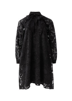 Matalan Tie Neck Black Jacquard Dress £26