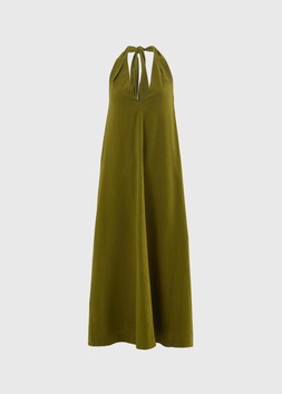 GREEN LINEN MAXI HALTER £28