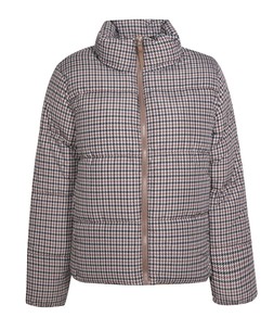 Brown Houndstooth Check Pattern Cropped Puffer Jacket, £45.99 (929523629)
