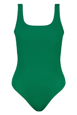 Green Square Neck Swimsuit