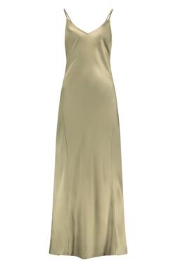 Khaki Satin Maxi Dress