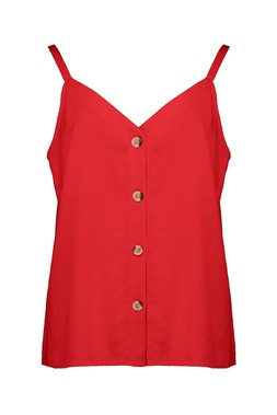 Red Button Through Cami