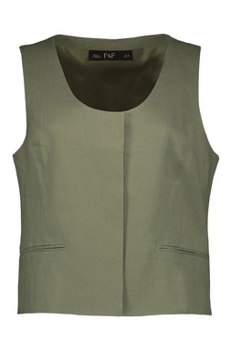 Khaki Concealed Button Waistcoat
