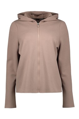 Brown Rib Zip Through Jacket