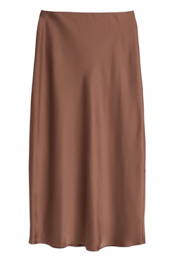 Brown Satin Slip Skirt £19.50- embargoed until 27th October 2025