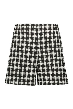 Black Check Dogtooth Boucle Short