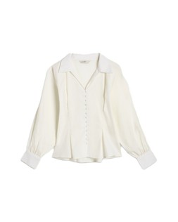 Cream Self Button Through Blouse