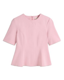 Pink Ponte Peplum Blouse