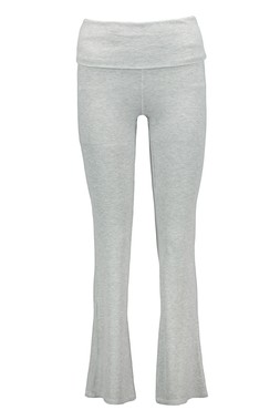 Grey Marl Foldover Yoga Trousers