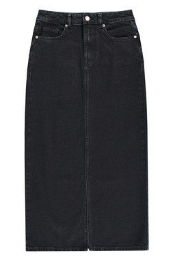 Black Denim Maxi Skirt
