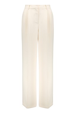 Ivory Satin Wide Leg Trouser