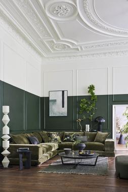 Ted Baker Dukes 3 corner 3 sofa in olive Victoria Chenille