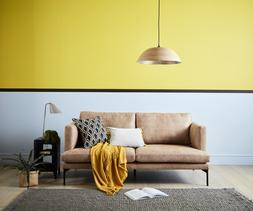 DFS So Simple Tom three-seater sofa in Simply Leather Look in Natural
