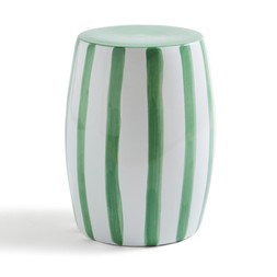 Beatrice Striped Ceramic Side Table, Green