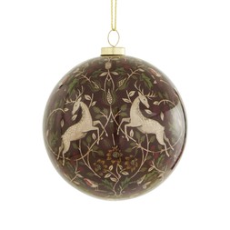 30975170 Decoupage Burgundy Heritage Pattern Bauble £2