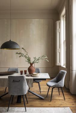 Furniture Village Crete Large Extending Dining Table and 4 Swivel Chairs