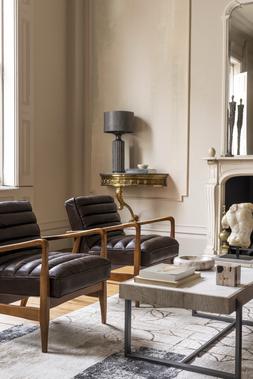 Furniture Village Director Leather Chair in Vintage Brown