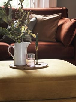 Furniture Village - Colette 3 Seater Sofa, &pound;1259, Romilly Footstool, &pound;359