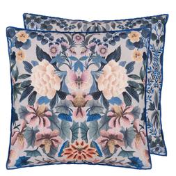 IKEBANA DAMASK SLATE BLUE COTTON CUSHION CCDG1384