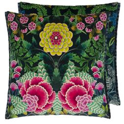 BROCART DECORATIF VELOURS NOIR CUSHION CCDG1450