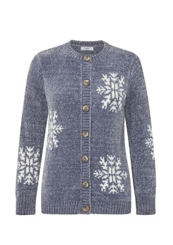 Chenille Snowflake Cardigan Blue Mist £42 AL11740