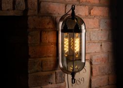 Smoked glass Aston wall light
