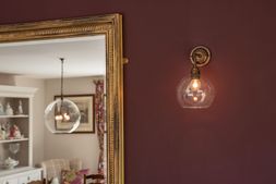 Hereford clear glass contemporary wall light