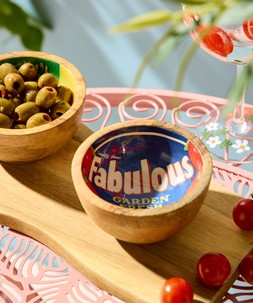 Retro Tomato Mango Wood Snack Bowls Set Of 2 £15