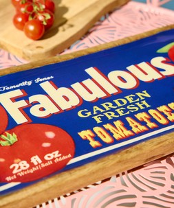 Retro Tomato Mango Wood Serving Tray £25