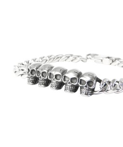 BK214A 2 Silver Skull Chain Bracelet £25