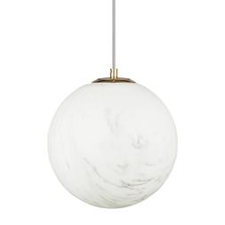 Esme Globe Pendant Light, Marbled Glass & Brass