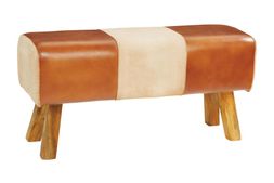 cabin brown leather bench &pound;99.99