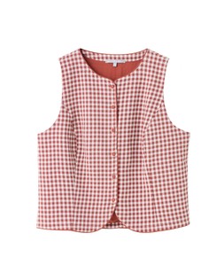 Brown Gingham Tailored Waistcoat £58 €76