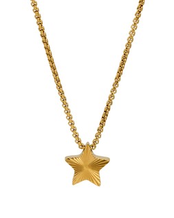 Finley Gold Tone Waterproof Etched Star Reversible Pendant Necklace