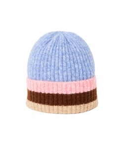 Blue Striped Beanie Hat £28