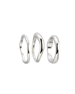Christie Organic Shape Silver Tone Waterproof Rings Set of Three £45 €59