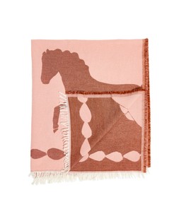 Pink Jacquard Horse Throw £39.50