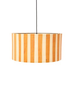 Ena Wide Orange Stripe Bamboo Pendant Lamp Shade
