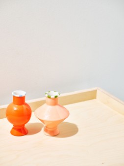 Pink & Orange Glass Bud Vases Set of Two £19.5