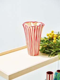 Red Stripe Fluted Vase £59.5