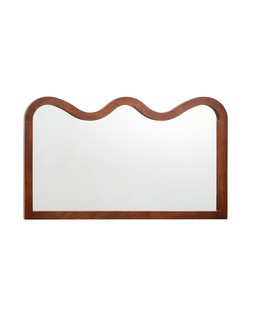 Wavy Wooden Large Wall Mirror