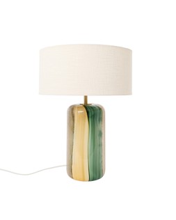 Clara Large Green Stripe Table Lamp & Shade