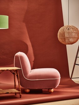 Ana Dusky Pink Velvet Accent Chair