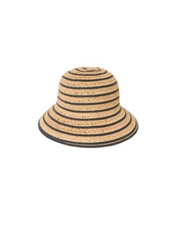 Brown & Black Striped Straw Bucket Hat £28