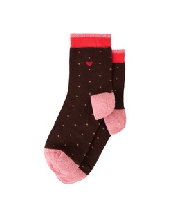 Brown & Red Heart Spotty Ankle Socks £8.50