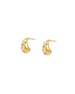 Carina Star Teardrop Gold Plated Hoop Earrings £48