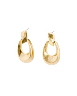 Clea Matte Gold Tone Loop Drop Earrings £18