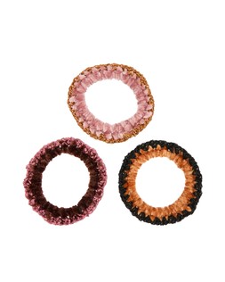Fletcher Metallic Crochet Scrunchies Set of Three £18