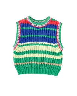 Green Striped Chunky Knit Tank Top £58