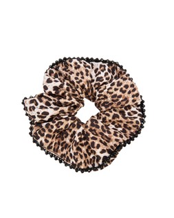 Mina Leopard Print Bead Trim Scrunchie £14.5